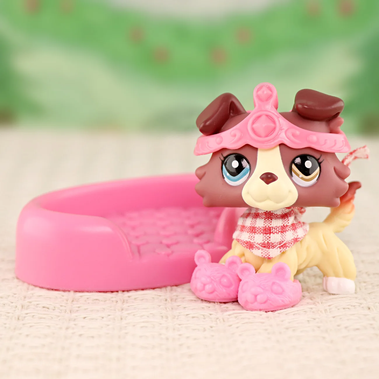 LPS Minilpsshop Bobble Head Collie #1262 Toy Dog Animal With Accessories Crown Doghouse Shoes Children's Gift for Boy and Gir