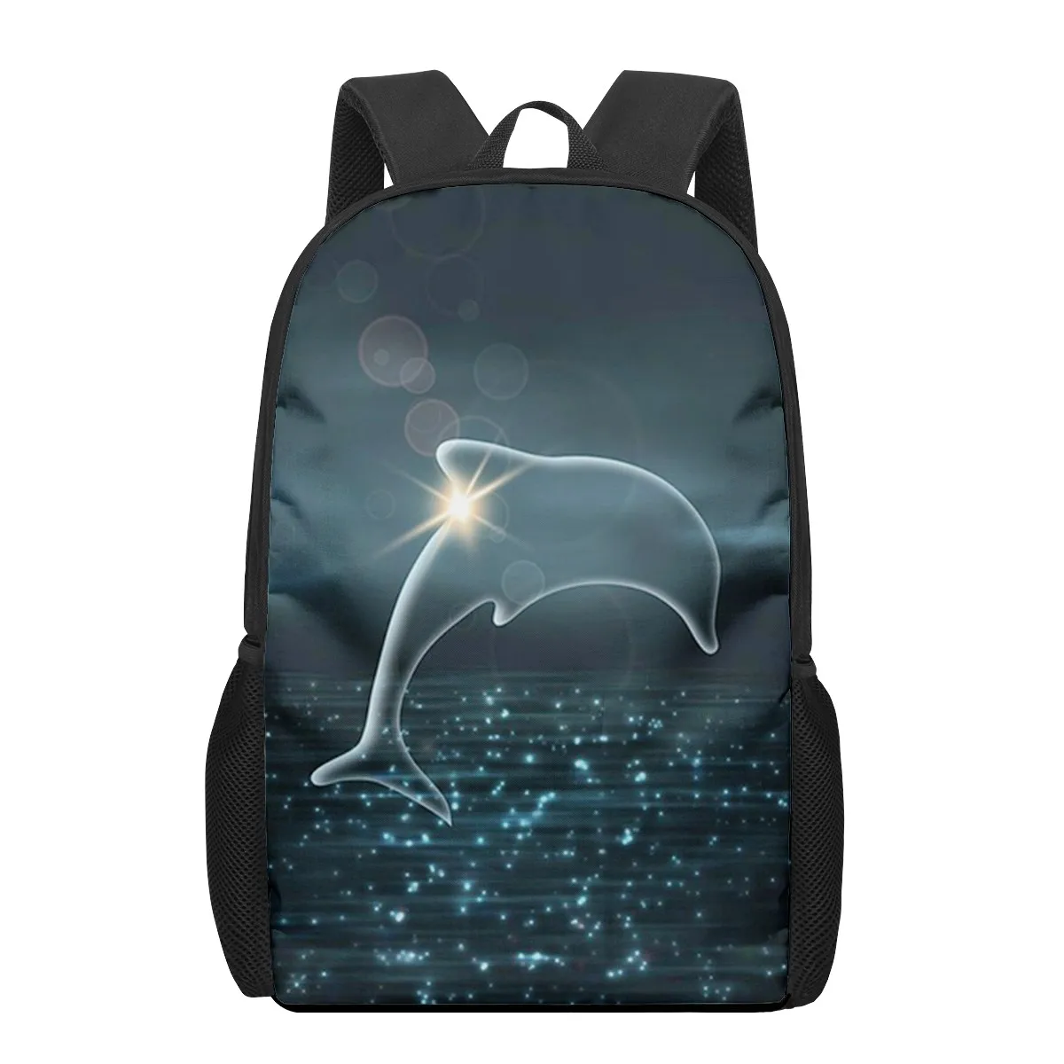 Mochila escolar con patrón 3D de animales de delfín para niños, bolsas de libros casuales para niños, mochila para niños y niñas, mochila de gran capacidad