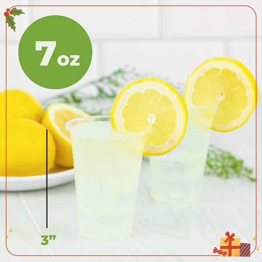 

Прозрачные пластиковые стаканчики на 7 унций, упаковка по 300 градусов — одноразовые стаканчики для вечеринок для напитков, сока, газировки, идеально подходят для мероприятий, барбекю, пикников