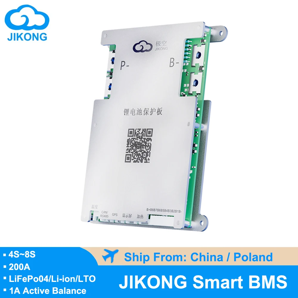 JIKONG-BMS Smart Active Balance, Chargeur de batterie, Équilibreur, BT LilRS485 Heat, 4S, 8S, 17S, 20S, 24S100A, 200A, lifepo4, 16s, Bms, Eddie Ion