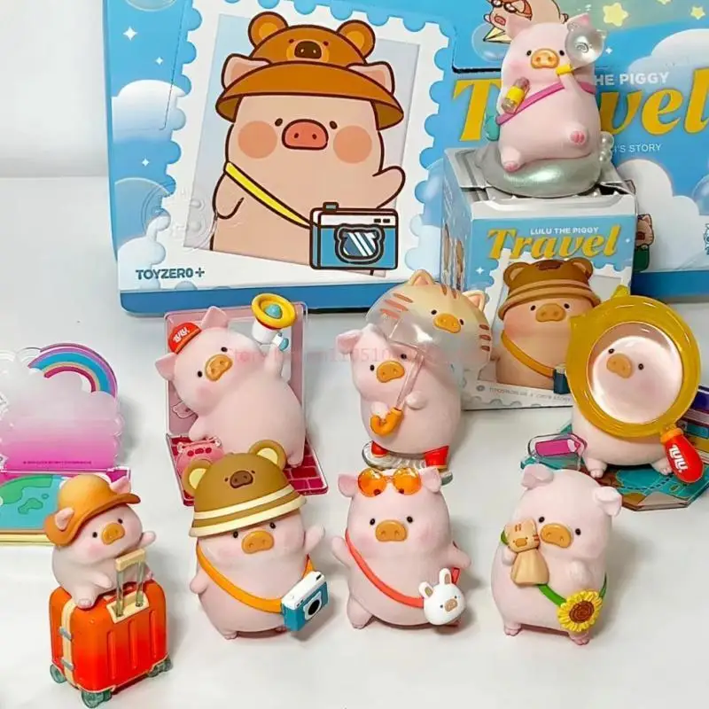 

Оригинальная в наличии Lulu Pig Travel Series, слепая коробка, консервированная фигурка свиньи, модная игровая игрушка, милая фигурка девушки, подарок на день рождения, Хэллоуин