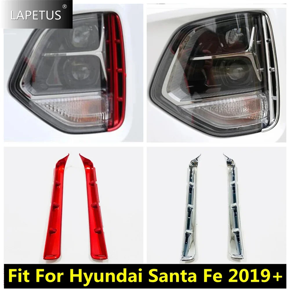 

Chrome Auto Head Ligths Headlight Anti-Fog Kit Headlights Air Intake Decor Cover Trim Accessories For Hyundai Santa Fe 2019 2020