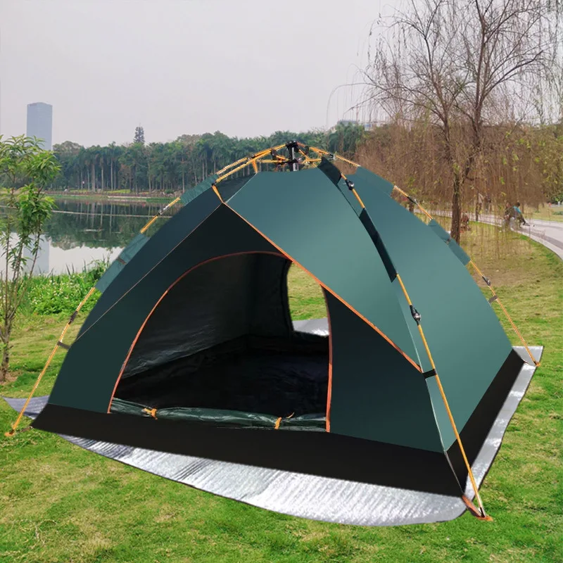 Portable Outdoor Fully Automatic One-Bedroom Tent With Oxford Fabric & Anti-Mosquito Mesh