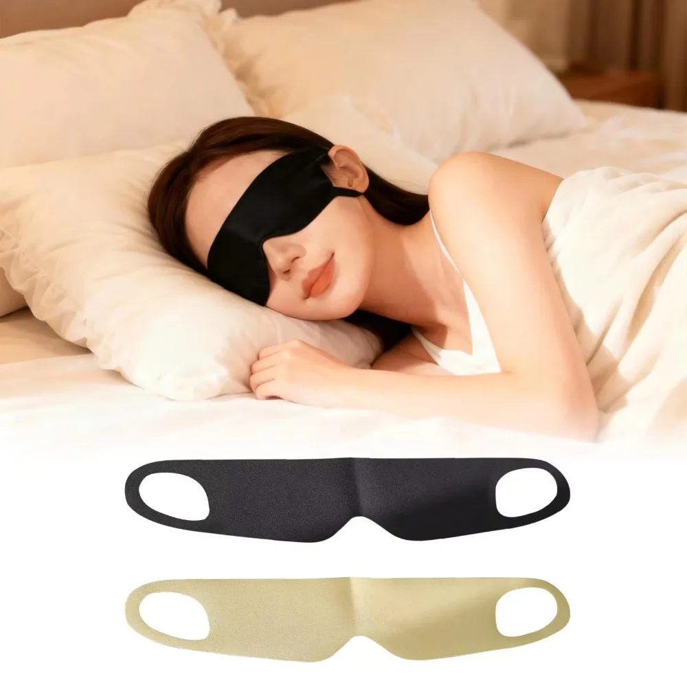 Light Blocking Portable Thin Ice Silk Eye Mask For Summer Travel Sleeping Blindfold With Ear Hanging Strap Unisex Eye Patch