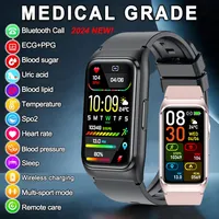 New Blood Glucose Monitor Health Smart Watch Men ECG+PPG Blood Pressure Measurement IP68 Waterproof Sport Women Smartwatch Men