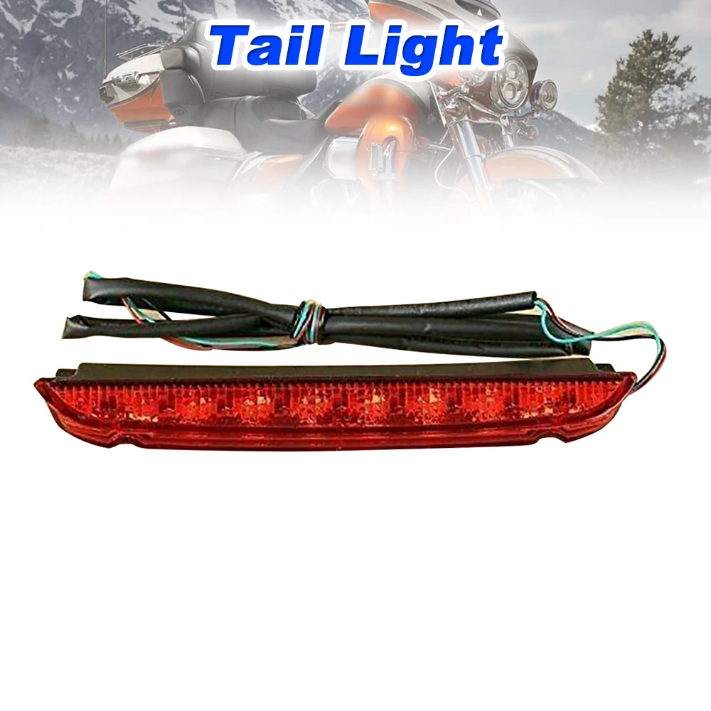 LED Luggage Rack Tail Light Running Brake Lamp with Wiring Kit for Harley Davidson Touring Street Glide Road King Electra Glide 2014-UP