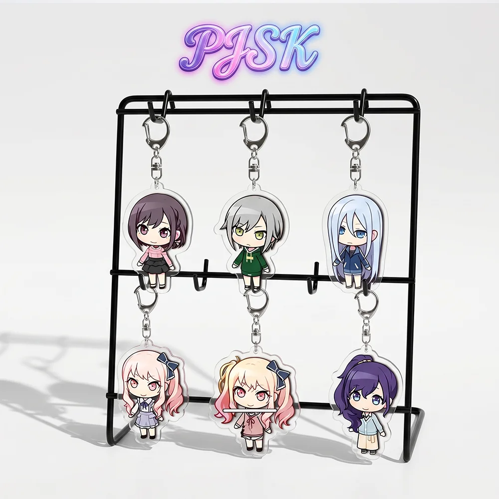 Hot Anime PJSK Project Sekai Nightcord 6CM Cute Anime Acrylic Stand Bag Charm Car Keychain Decorations Bag Body Kit Keyring