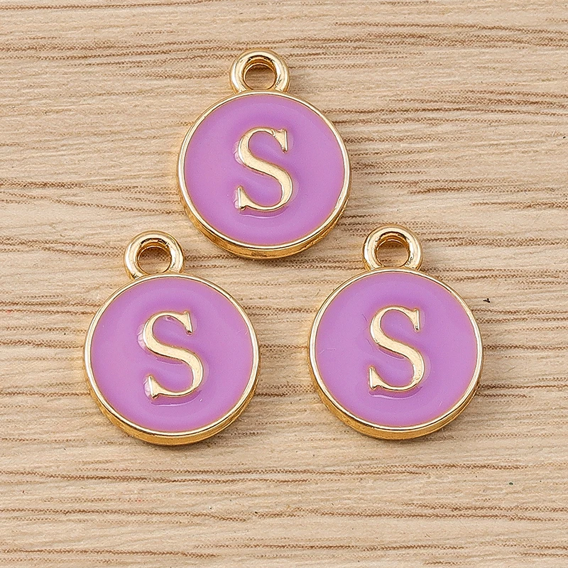 10 Stück 11 x 14 mm niedliche Emaille 26 A-Z Alphabet Buchstaben Charms Anhänger für Schmuckherstellung Ohrringe Halsketten DIY Bastelzubehör – Detail 21