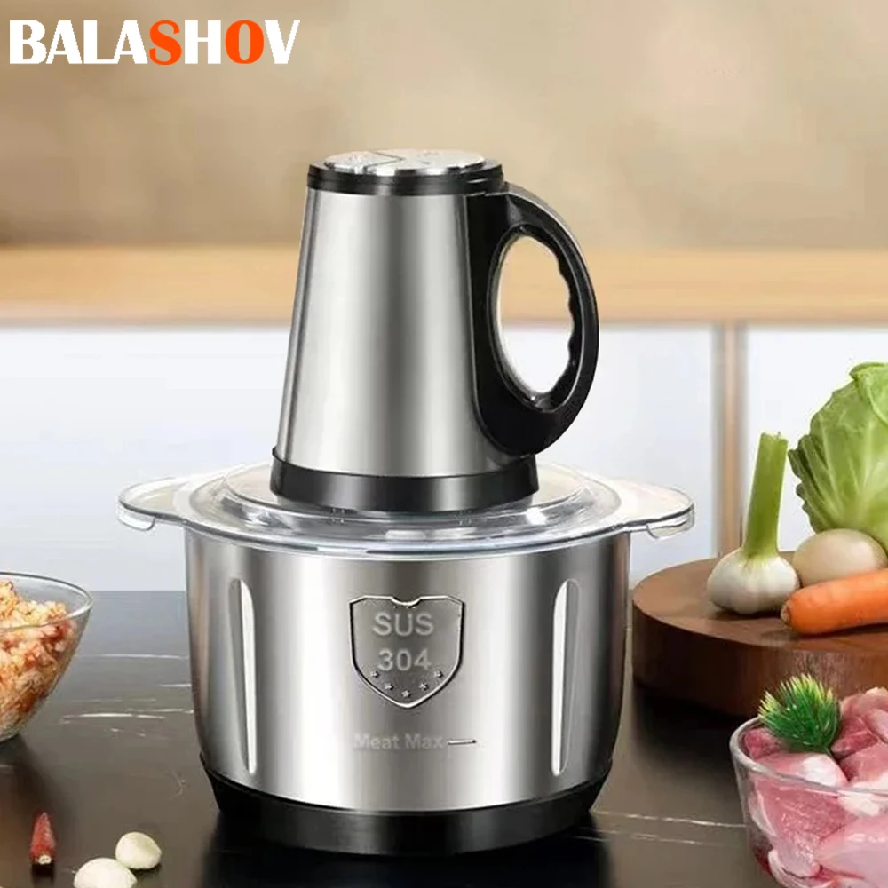 

Electric Meat Mincer Grinder 304 Stainless Steel Chopper 5L Food Processor Garlic Mud Maker Vegetable Food Chopper Meat Slicer