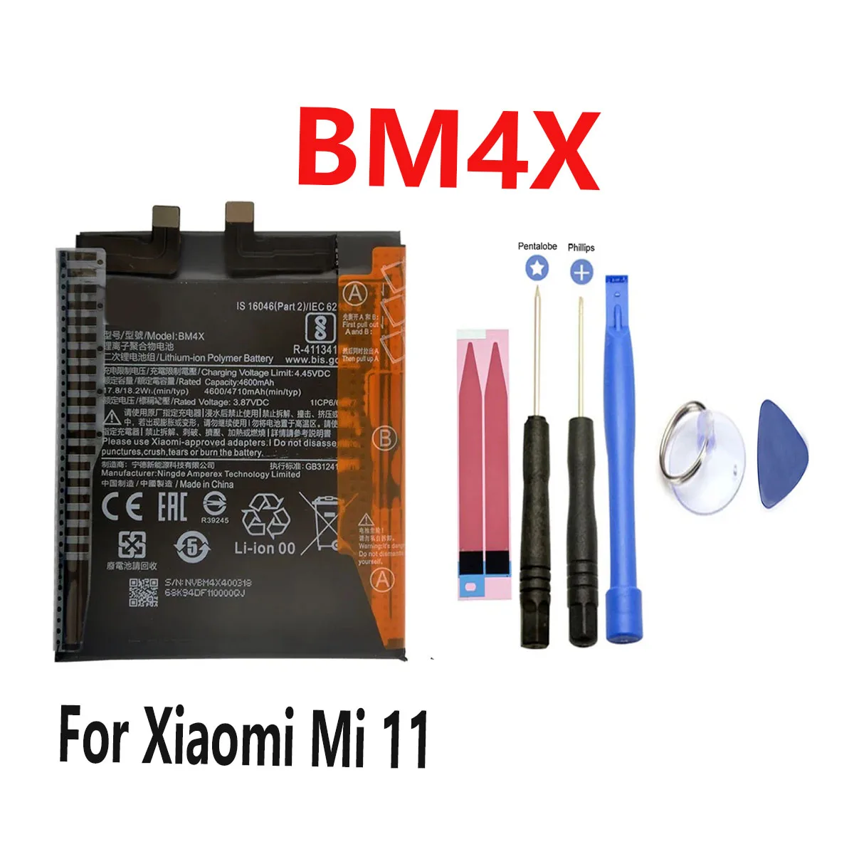 

2026 Orginal BM4X 4710mAh Battery For Xiaomi 11 Xiaomi11 Mi11 High Quality Phone Replacement Batteries