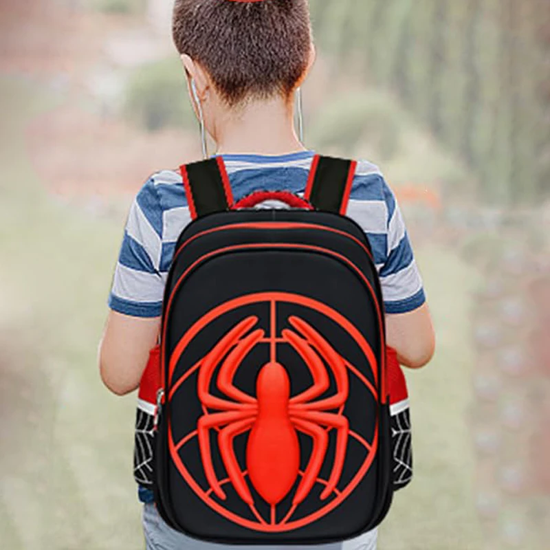 Fashion Kid Backpack Children Boys School Bag Red And Black Spider Pattern Backpack With Pencil Case Set Kids Girl Boutique Bag