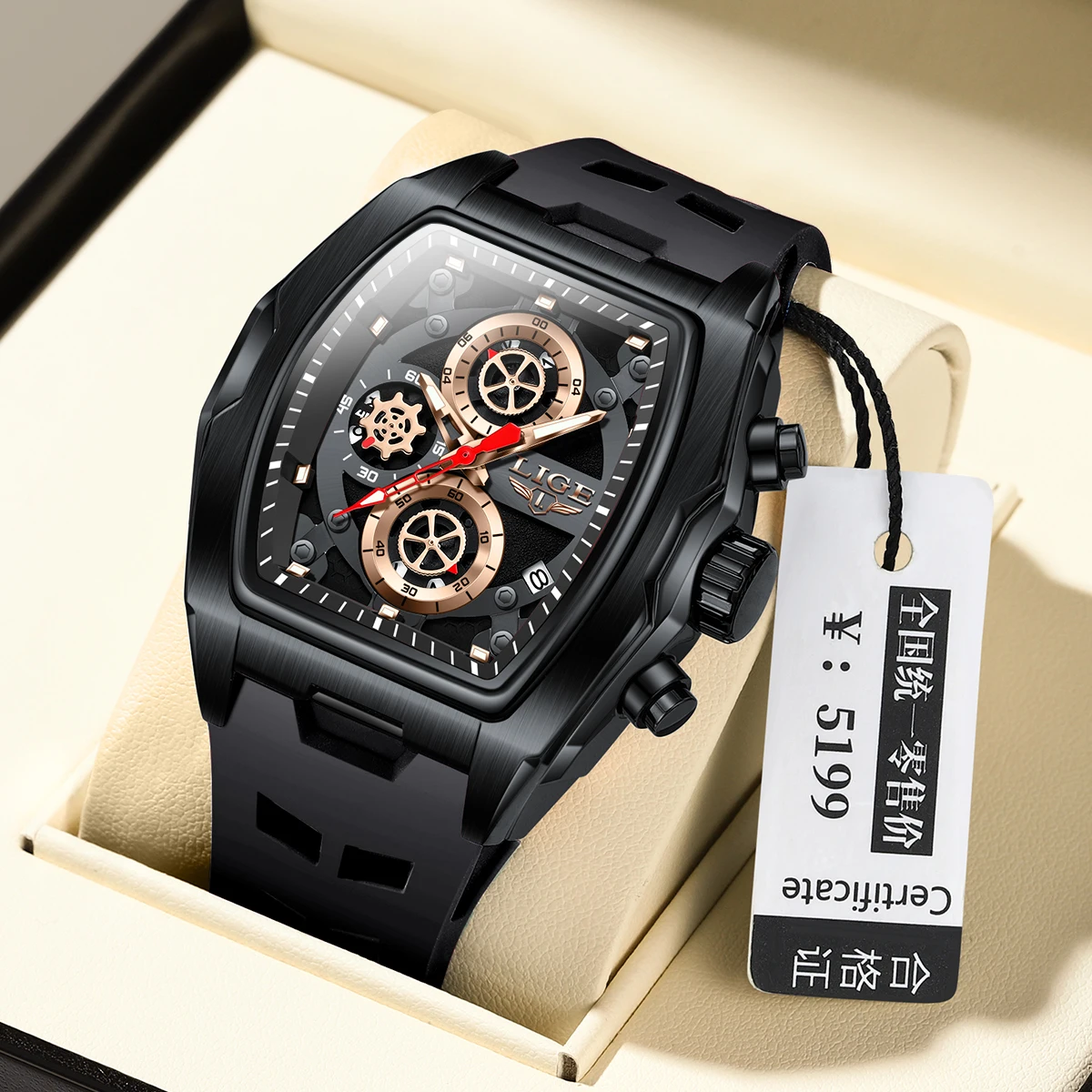 Luxury Watch Sale - นาฬิกาควอตซ์แฟชั่นผู้ชาย LIGE ขายดี แบรนด์หรู ตัวเรือนเรซิ่น นาฬิกาสปอร์ตสำหรับผู้ชาย