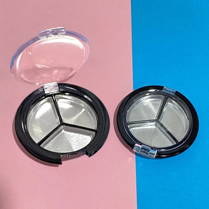 3 Grids Eyeshadow Case 36.5MM Blush Empty Lipstick Plate Box Round Shape Concealer Box Portable Cosmetics Container DIY Makeup