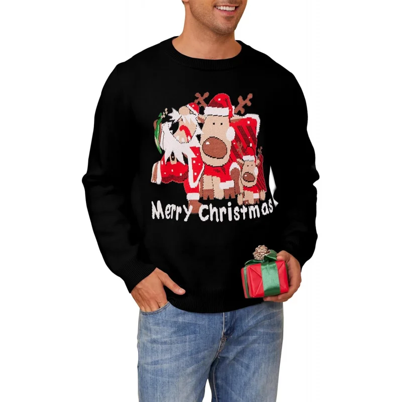 

Christmas clothing pulloverround neck ugly hoodiemen's long sleeved shirt