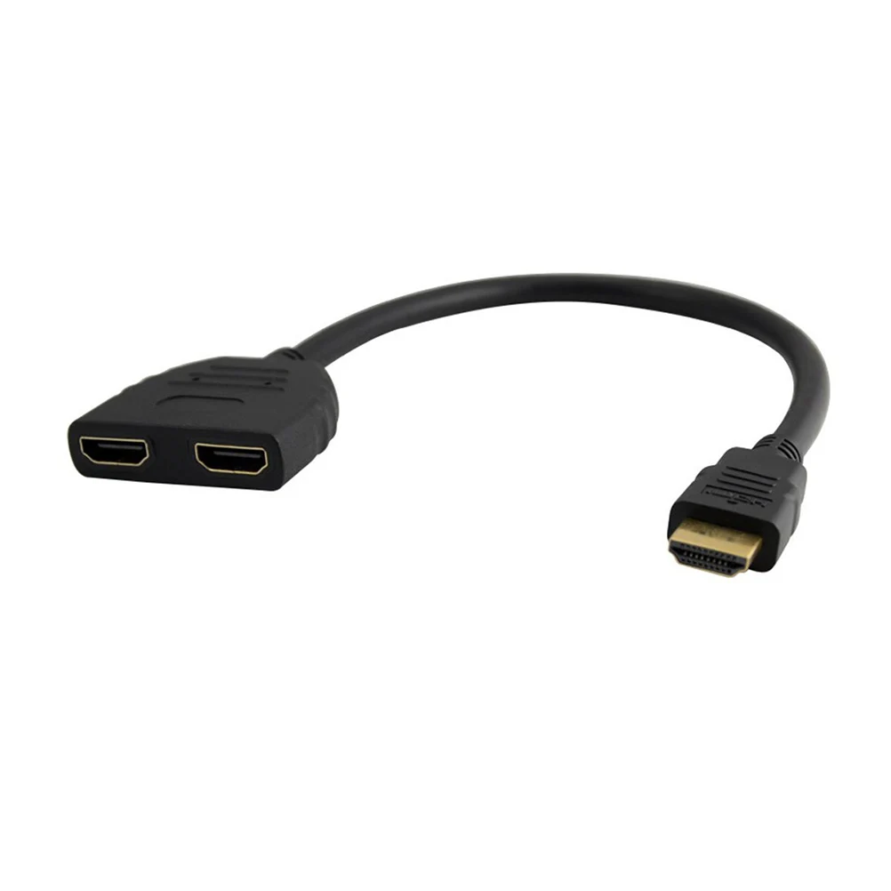 

1080P Splitter Cable 1 Male To 2 Female 4K Support Gold Plated A/V Adapter Converter For Dual Output Devices 480I 720P 1 In