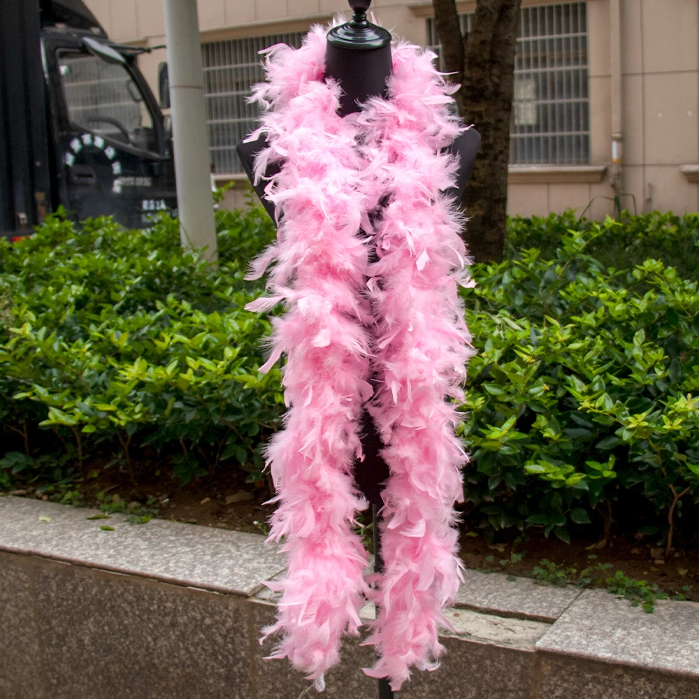 Customized Fluffy Turkey Feather Boa Trims Scarf 60G for Crafts Carnival Wedding Party Clothing Sewing White Plumes Decoration