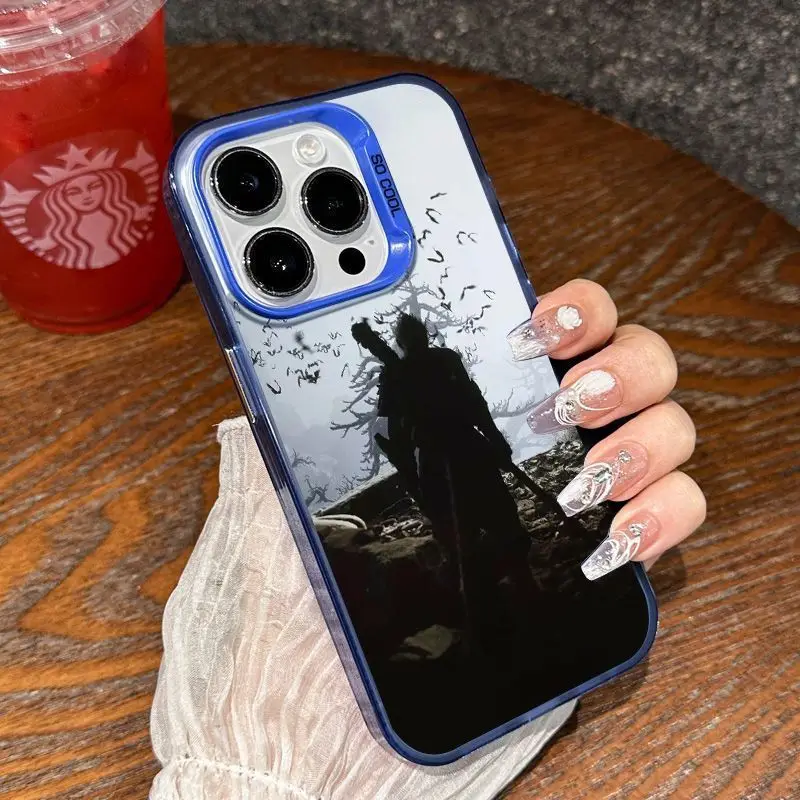 Super Cool Wu Kong Back Shadow Phone Case For iPhone 15 14 13 12 11 Pro Max 7 8 Plus XR XS MAX MINI Y2K Boy Anti Fall Back Cover