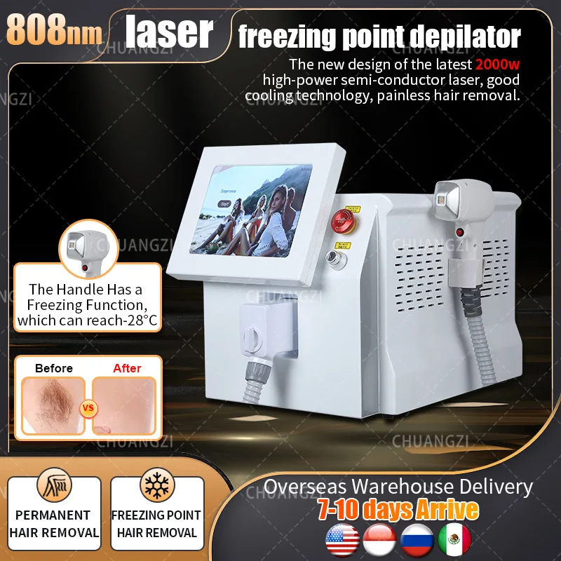 

2024 CE Certified Ice Platinum 3 Wavelength 808Nm 755 1064nm Painless Permanent Diode L-aser for Best Hair Removal Results