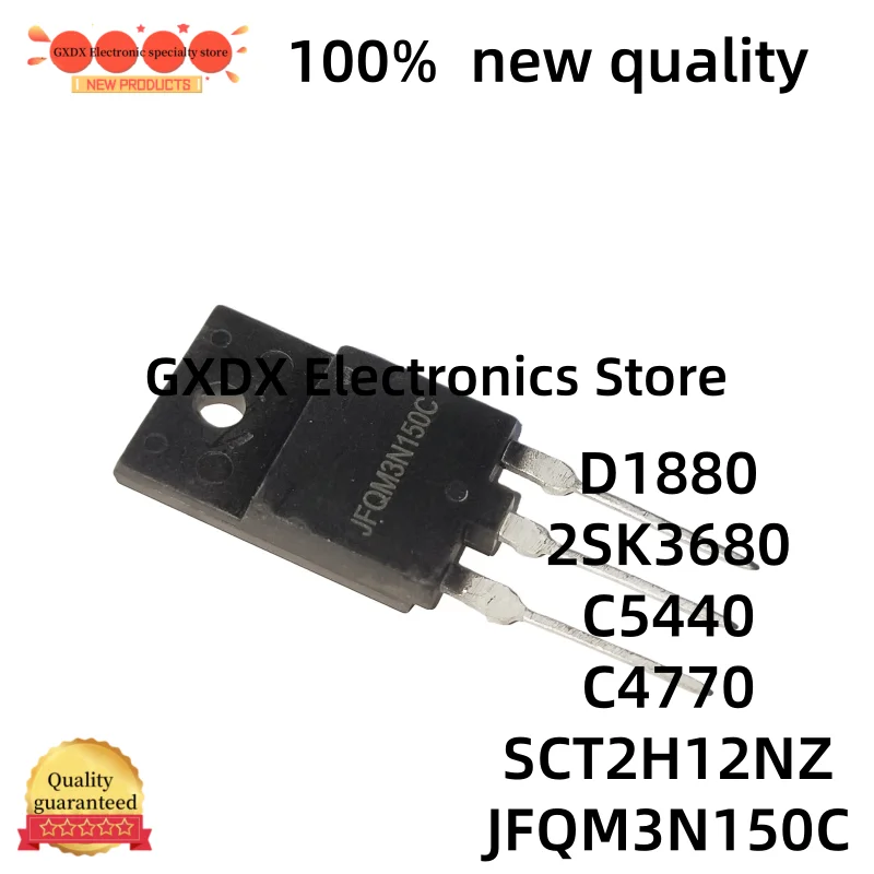 5-10 pcs new 2SK3680 D1880 2SD1880 2SC5440 C5440 2SC4770 C4770 SCT2H12NZ JFQM3N150C TO-3PF electronic components, MOSFET