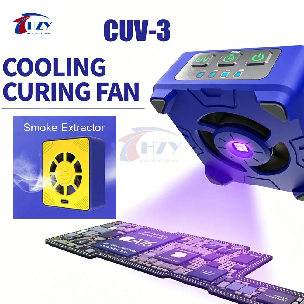 MECHANIC CUV-3 Kühlventilator UV-Härtungslicht Rauchabsauger 3-stufig Einstellbar für Handy PCB IC Motherboard Reparatur Schweißwerkzeug