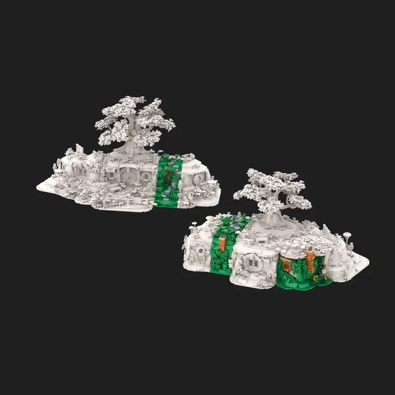 Ringen Film Rivendell Uitbreiding The Shire Bomen Model Moc Bouwstenen DIY Creatieve Montage Bricks MOC-234524 MOC-216710