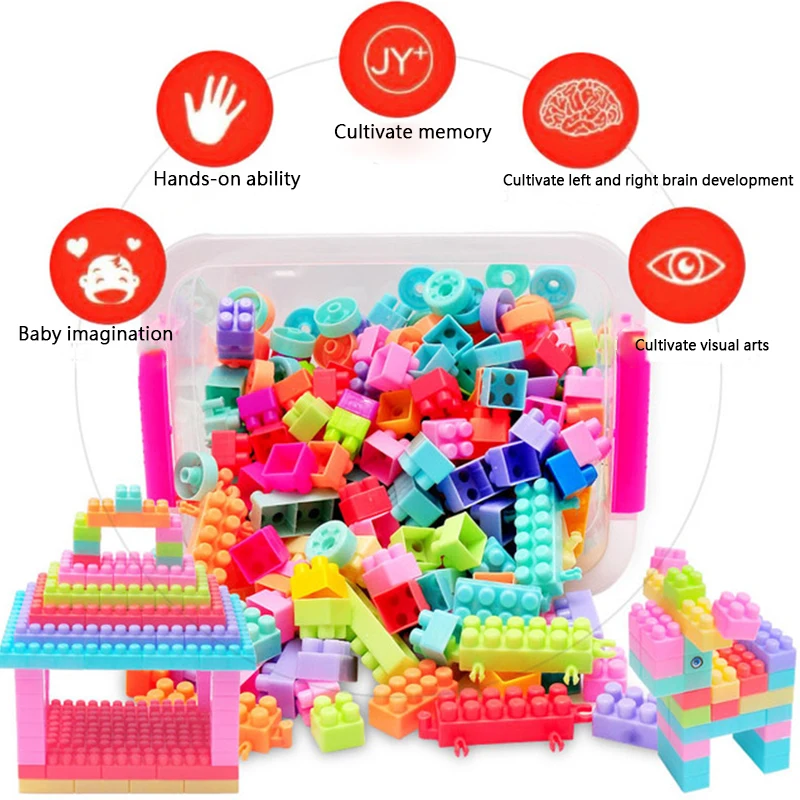 Hot Toy Toys For Kids Inserting and Assembling Large Particle Building Blocks Educational Toys DIY Constructor Toys For Children