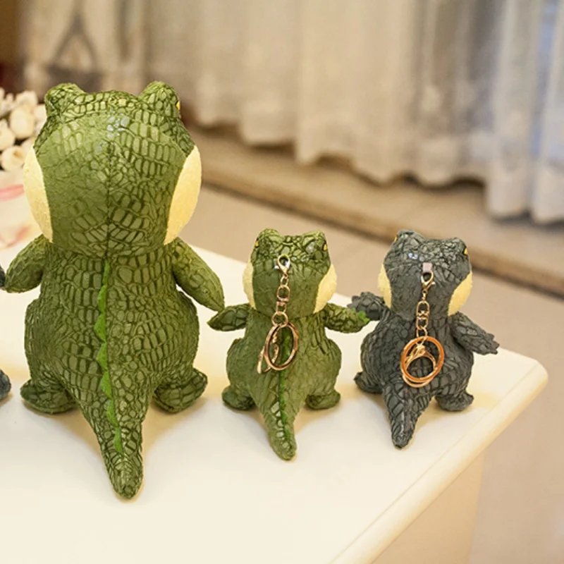 Simulation Green Crocodile Plush Toy Key Chain Classic 3D alligator Model Stuffed Animal Keyring soft doll keyfob gift for lover