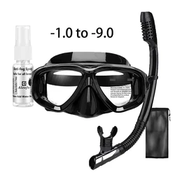 Scubal Diving Mask Snorkels  Set  Anti-burst myopia lenses  Anti-Fog adult Diving Swimming Easy Breath Tube  Snorkel Mask