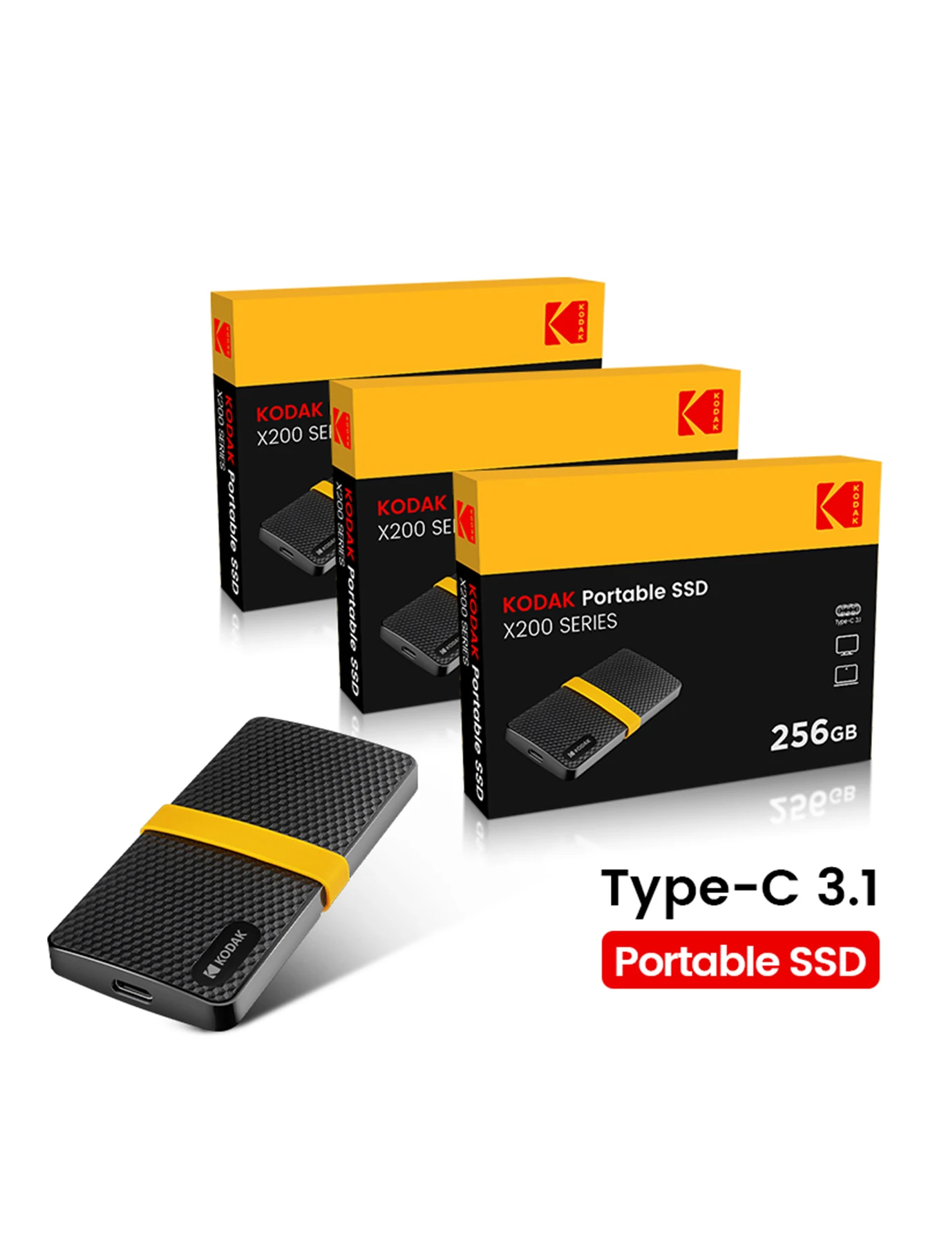 Kodak X200 Portable SSD 1TB 512GB 256GB USB 3.1 Type C External hard drive Gen 2 Hard Disk Solid State Drive For Laptop Macbook
