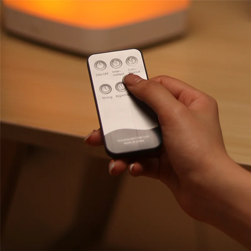 Well Made-Flame Humidifier Essential Oil Diffuser Air Humidifier With Remote Control 800Ml Aroma Diffuser 7-Color Night Light