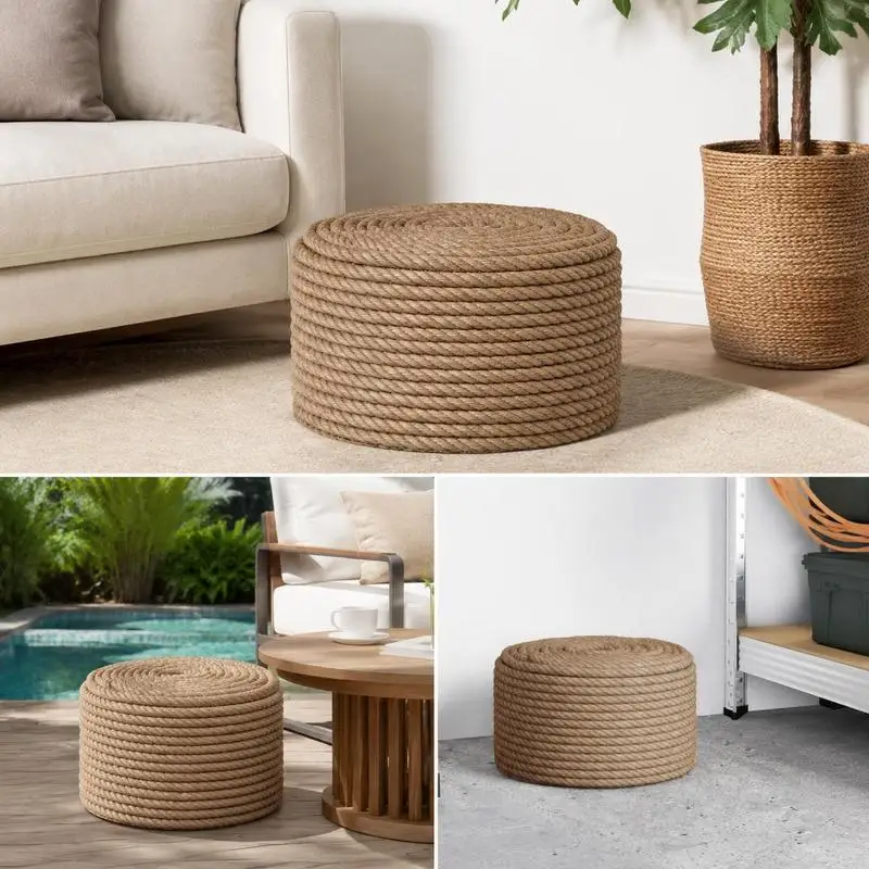 Ficelle en jute naturelle, corde en jute naturelle 10 mm 100 m, ficelle robuste et durable pour le jardinage, le soutien des plantes, les travaux manuels, les balustrades de véranda, la décoration intérieure, cordage en fibre naturelle, ficelle en jute artisanale, corde en jute de jardin