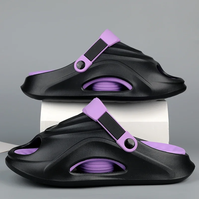 

Лето 2024, мужские уличные сандалии, тапочки, пляжные удобные шлепанцы, мягкие сабо, мужская повседневная обувь, садовая обувь, мужские пляжные сандалии