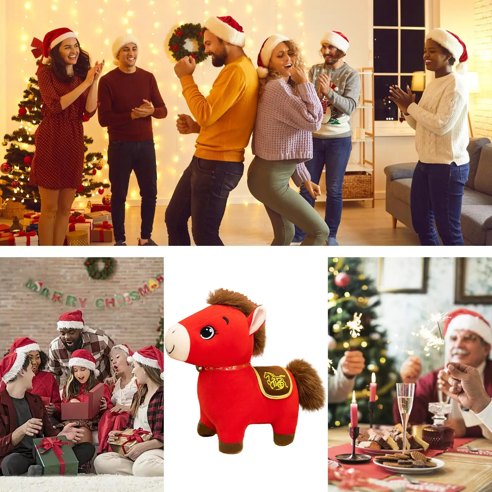 

Lucky Horse, плюшевая 2026, удобная обнимающая кукла, милая лошадь, чучело для семьи, друзей, дня рождения, китайского Рождества