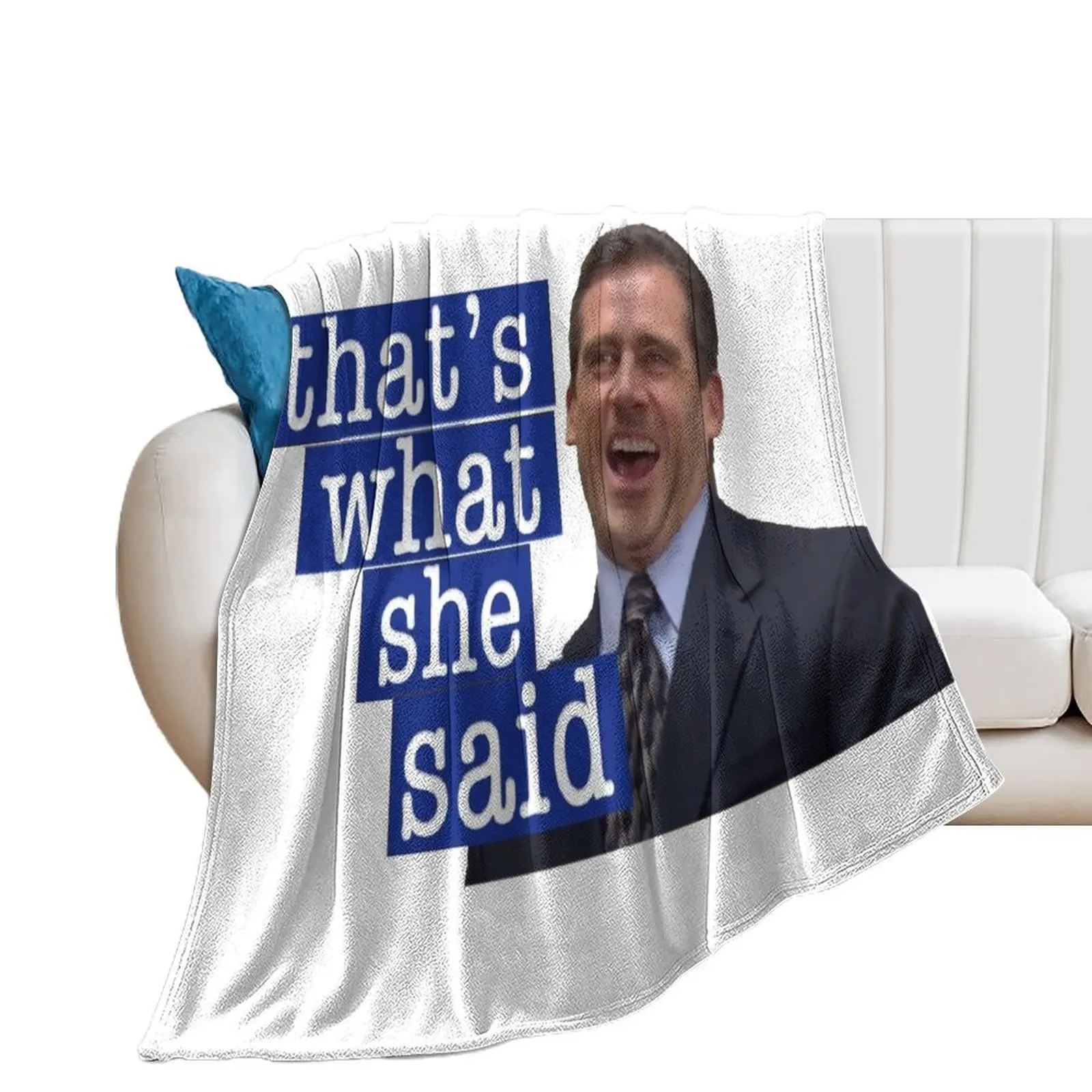 The office that’s what she’s said Throw Blanket Large Camping Blankets