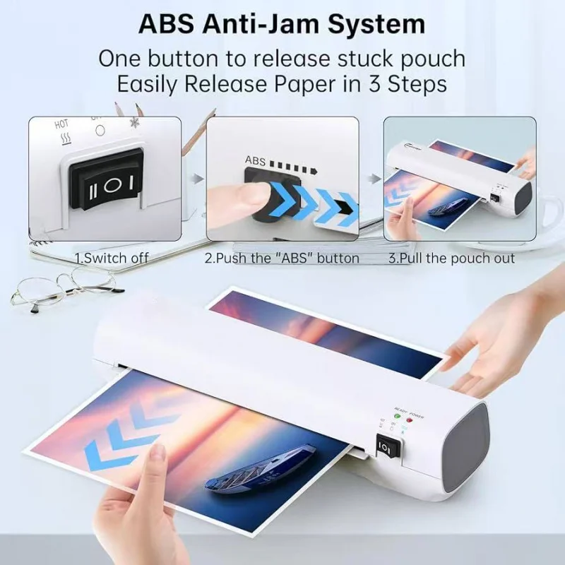 SL269Home Office Laminator آلة تغليف حرارية تغليف بارد تغليف عالمي مضاد للتشويش لا توجد تسوية الغشاء الفقاعي #4