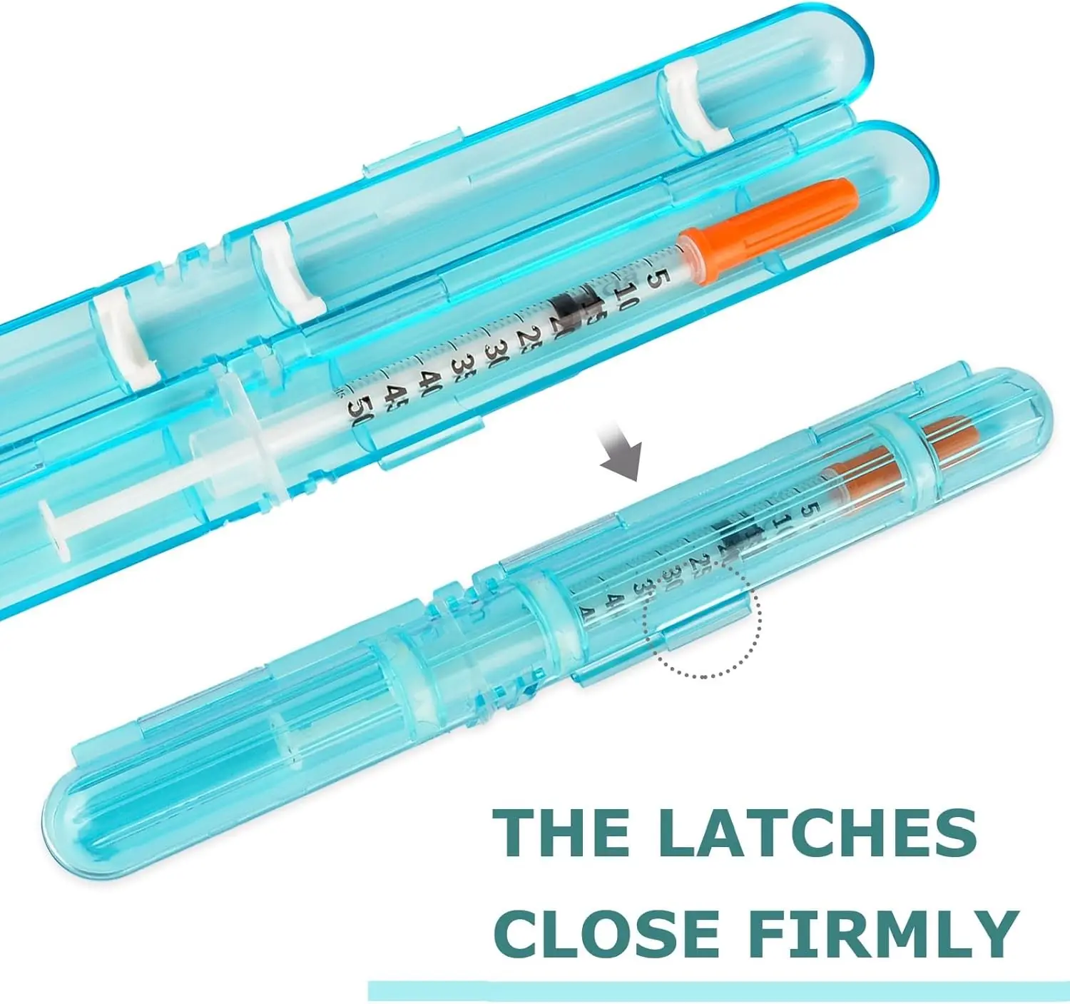 Portable Insulin Prefilled Syringe Case (PSC ) for Diabetes Designed for Insulin Syringes with Needle Lengths Up to 5/10″