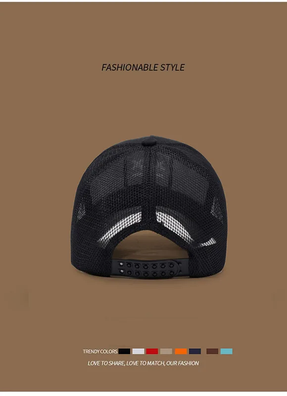 Herren-Baseballkappe mit gesticktem lächelndem Gesicht, modische Trucker-Mütze, verstellbare Outdoor-Sonnenschutz-Freizeitmütze – Detail 7
