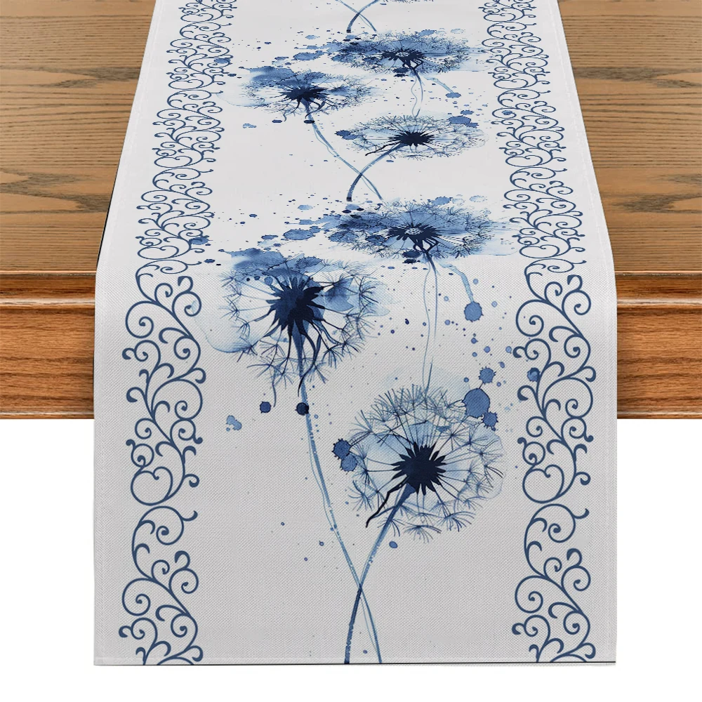 Simple Plant Dandelion Table Runner Kitchen Dining Decoration Table Runners Holiday Decorations Room Decor