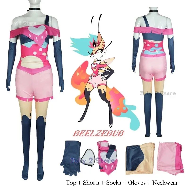 DY20Helluva S1 Queen Bee Cosplay Costume Boss Beelzebub Cosplay Costume Halloween Fancy Sexy Carnaval Party Women Colorful Suit2