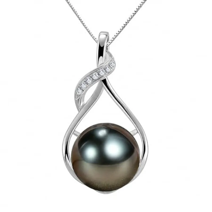 

Gifts for Women Wife-Tahitian-Black-Pearl-Necklace-Gift for Wife Wedding Birthday Anniversary Jewelry-Mom Girlfriend Her Mother