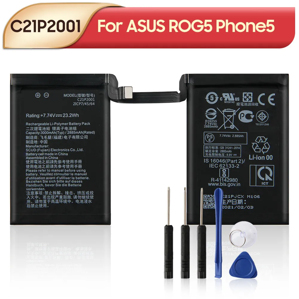 

NEW Replacement Phone Battery C21P2001 C21P2101 For Asus ROG Phone 5 Phone 5s Pro 1005DA I005DB ROG7 Phone7 ROG6 Phone6