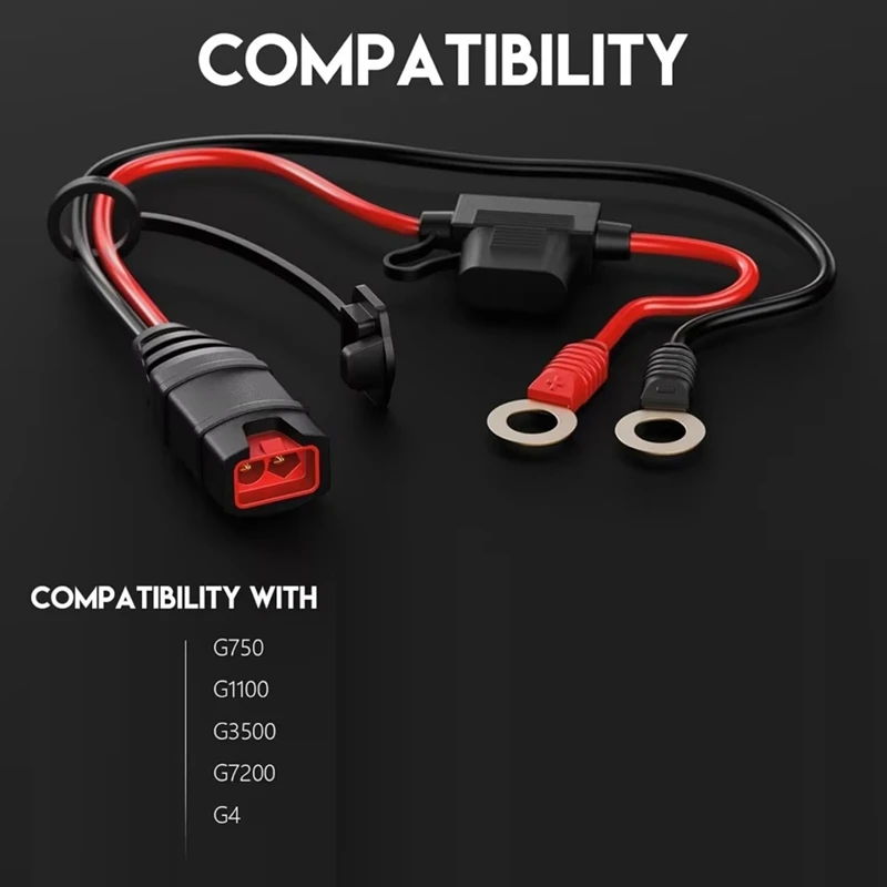 Noco 배터리 충전기 배터리 텐더 리드용 X-Connect Eyelet 터미널이 있는 53CM 16AWG 와이어 하네스