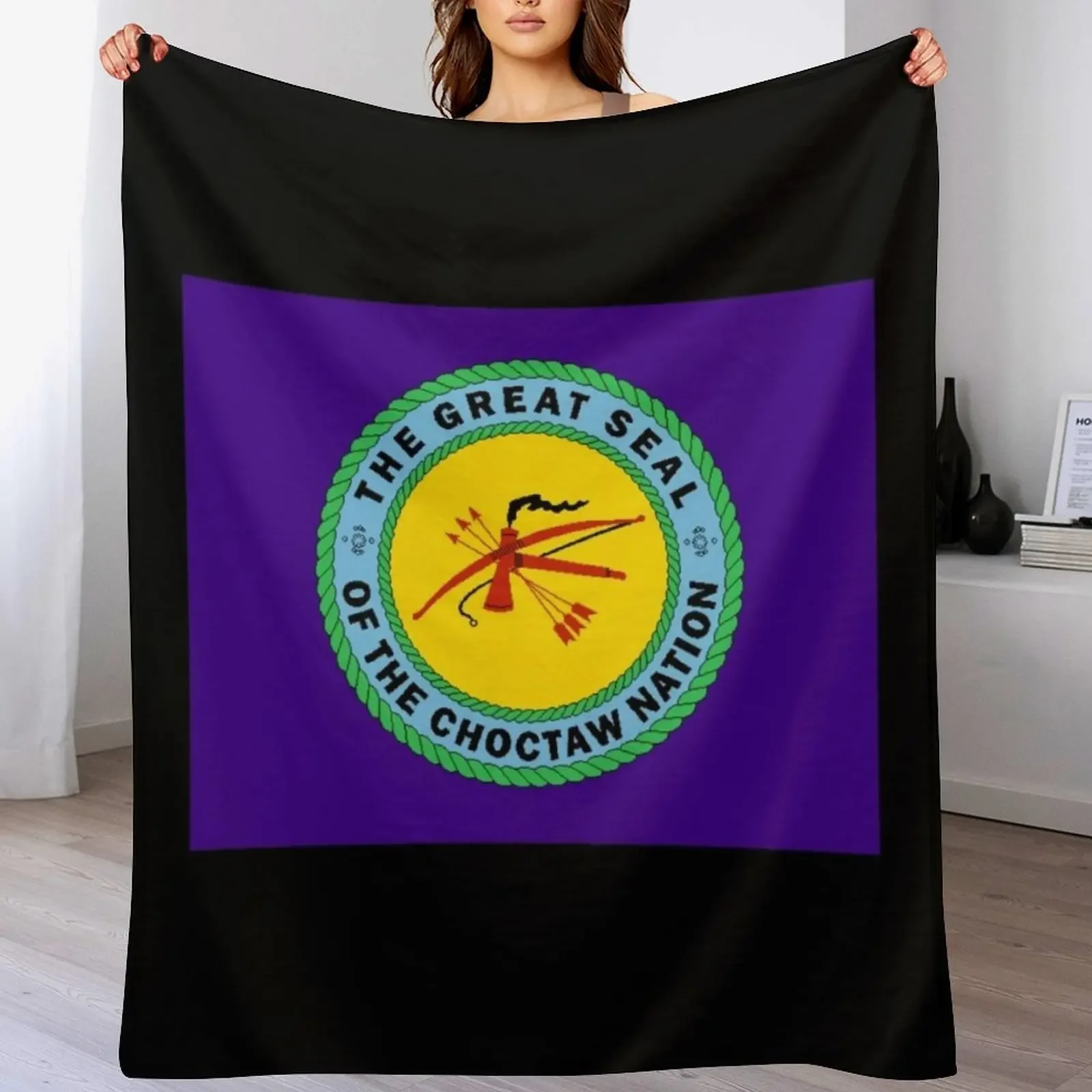 Choctaw nation flag Throw Blanket Decorative Soft Throw Blanket for Couch Sofa