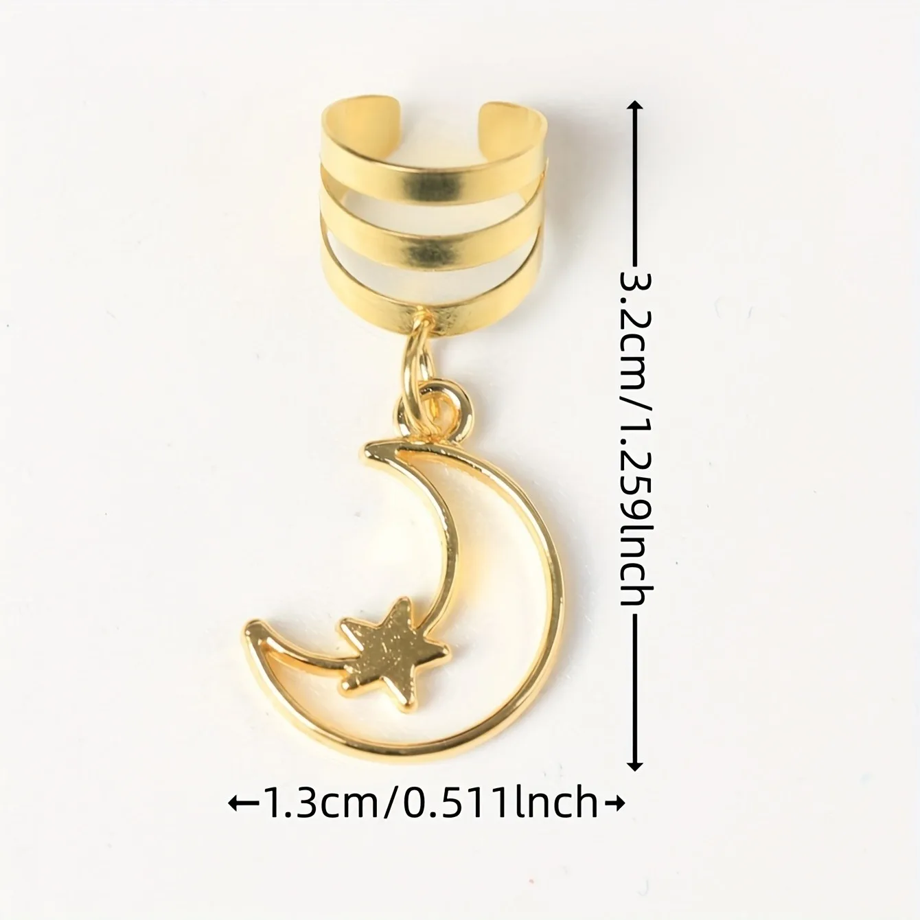 10pcs Solid Color Star Moon Decorative Hair Rings, Trendy Barrettes