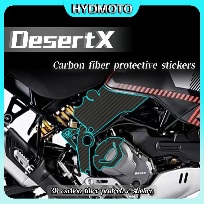 For Ducati Desert X DesertX 3D Carbon Fiber Fuel Tank Protection Stickers Body Decoration Stickers Modification Car Accessories