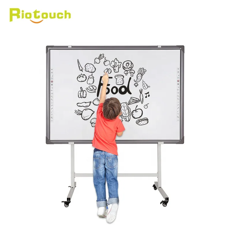 Riotouch 20 نقطة IR اللمس السبورة الرقمية OEM تصميم لوحات تفاعلية مع برنامج مجاني السبورة التفاعلية الذكية
