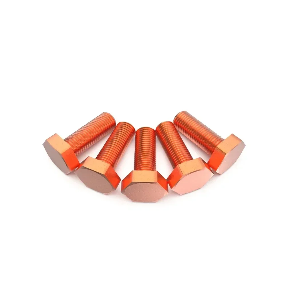 M3 4 5 6 8 10 12 14 16 18 20 x 6-100mm 순수 구리 육각 머리 볼트 나사 전해용