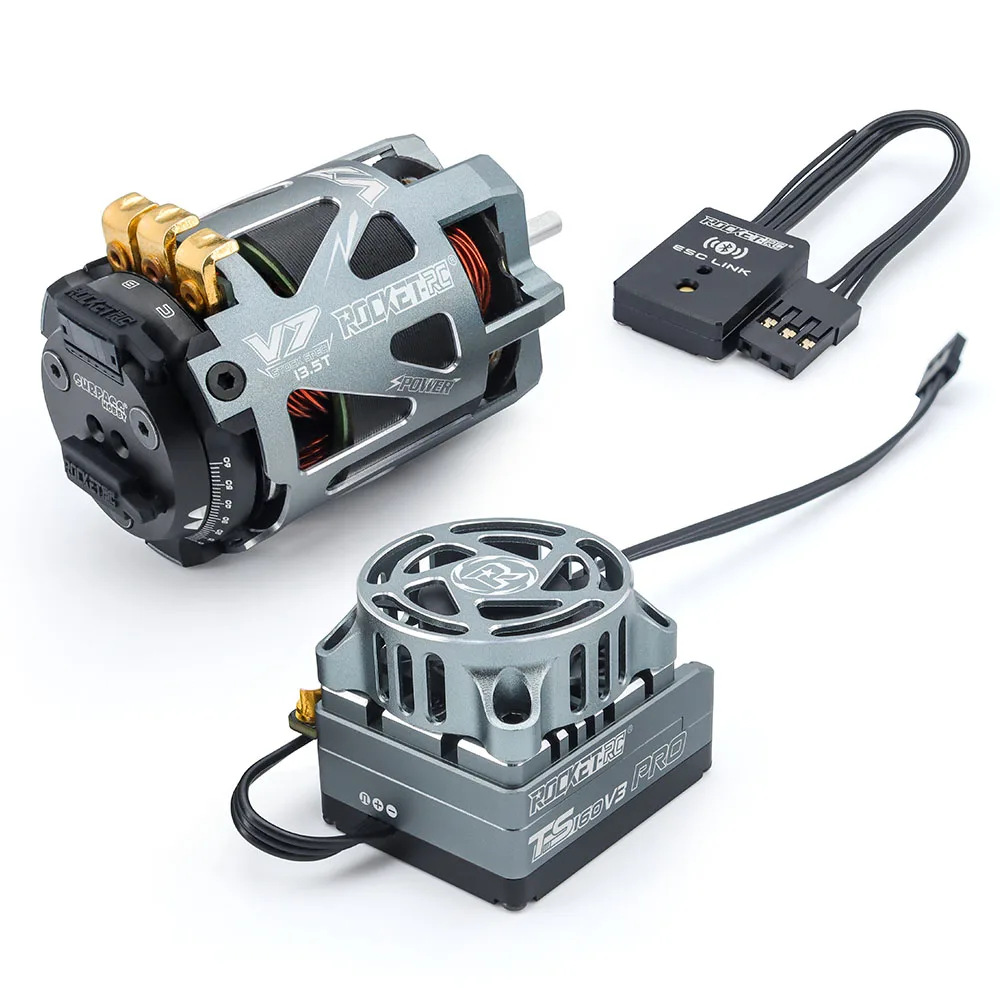 ROCKET-RC TS160 V3PRO 160A ESC 540 V7 Brushless Motor Combo With Bluetooth Module for 1/10 RC Touring Car Crawler MODIFIED SPEC