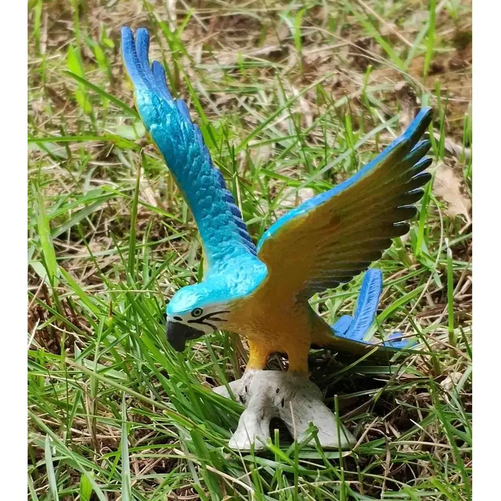 Figurine for Decoration Realistic PVC Parrot Bird Collectables Animal Models Toy Micro Landscape Ornament for Home and Office