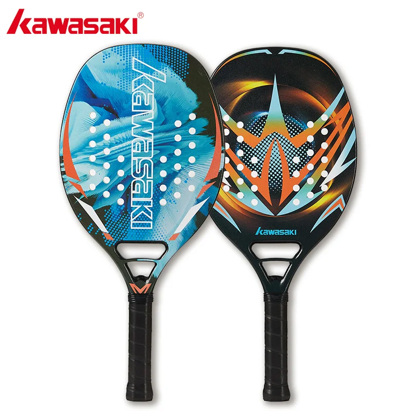 Kawasaki Power 20/30 Beach Tennis Racket Carbon Fiber and Glassfiber Beach Racket With Grips